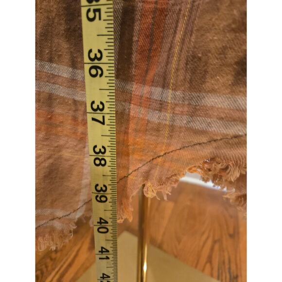 Oli & Hali Maxi Mineral Washed Bleach Plaid Cotton Shacket Medium - Picture 10 of 11